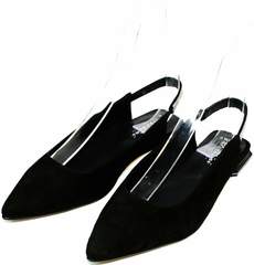 Летние туфли женские на низком каблуке Kluchini 5183 Black.