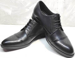 Дерби туфли под брюки мужские Ikoc 2249-1 Black Leather.