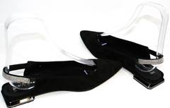 Летние стильные туфли на низком каблуке Kluchini 5183 Black.