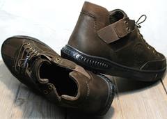 Туфли спортивные мужские кожаные на осень Luciano Bellini 71748 Brown