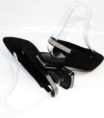 Женские босоножки на низком каблуке Kluchini 5183 Black.