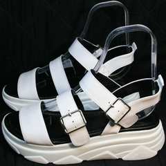 Удобные босоножки сандалии женские Evromoda 3078-107 Sport White