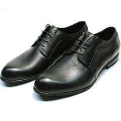 Черные кожаные туфли на выпускной имужские Ikoc 060-1 ClassicBlack.