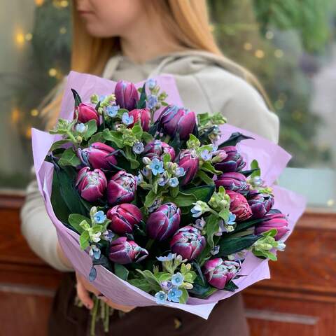 Bouquet «Flowers are picturesque», Flowers: Tulipa, Oxypetalum