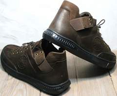 Модные мужские туфли под джинсы на осень Luciano Bellini 71748 Brown