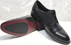 Сильные мужские туфли классические Ikoc 2249-1 Black Leather.