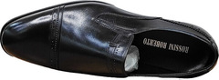 Классические черные туфли мужские кожаные классические RossiniRoberto-2YR1165-BlackLeather.