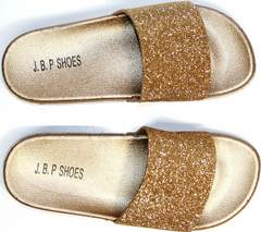Шлепки пляжные женские J.B.P. Shoes NU25 Gold.