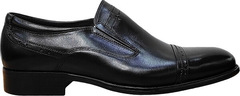 Модные классические мужские туфли под костюм RossiniRoberto-2YR1165-BlackLeather.