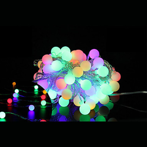 Новогодние разноцветные гирлянды шарики 5 метров LED