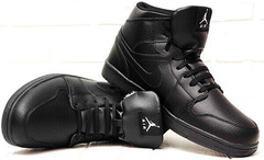 Мужские ботинки кроссовки зимние Nike Air Jordan 1 Retro High Winter BV3802-945 All Black