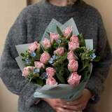 Photo of Fragile bouquet in delicate colors «Strawberry Cake»