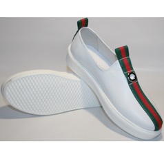 Кожаные кроссовки женские New Malange M970 white.
