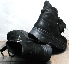 Сникерсы ботинки женские осень весна Rifellini Rovigo 525 Black.