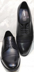 Модельные мужские туфли броги Ikoc 2249-1 Black Leather.