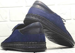 Мокасины из кожи мужские туфли спортивного стиля city casual Luciano Bellini 91268-S-321 Black Blue.