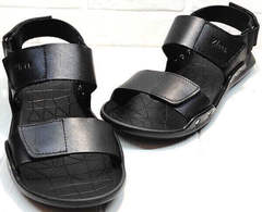 Модные босоножки сандали на липучках мужские Zlett 7083 Black.