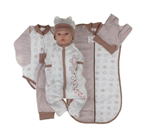 Комплект одежды для малыша Звездочки коричневый