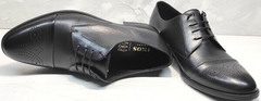 Черные классические туфли дерби мужские Ikoc 2249-1 Black Leather.