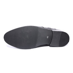 Лаковые ботинки мужские зимние кожаные классические. Черные ботинки оксфорды. Мужские полусапожки ботинки с мехом Ikoc Black Lacquer.40 размер