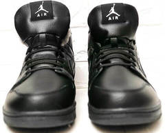 Черные кроссовки кеды зимние мужские Nike Air Jordan 1 Retro High Winter BV3802-945 All Black