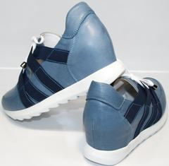Кожаные женские кроссовки Ledy West 1484 115 Blue.
