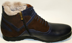 Мужские зимние ботинки на натуральном меху классические LucianoBellini-BBr.41(27 см) размер