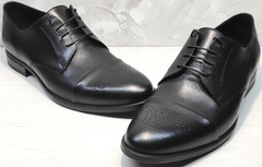 Черные туфли мужские осенние Ikoc 2249-1 Black Leather.
