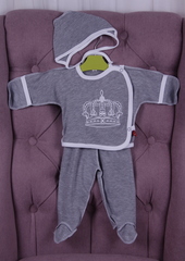 Комплект для новорожденного 3 предмета Queen (серый)