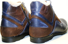 Зимові черевики з хутром. Чоловічі зимові класичні черевики шкіряні LucianoBellini-BBr.