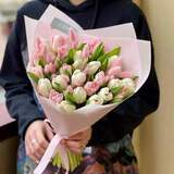 Photo of Delicate bouquet of tulips with lagurus «My Joy»