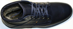 Зимние ботинки мужские кожаные кеды. Спортивные ботинки с мехом Ікос Blue. 40-Й РАЗМЕР