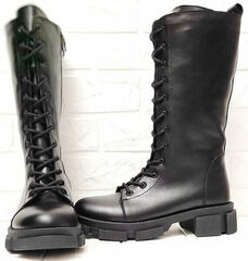 Грубые женские ботинки на каблуке 5 см зимние Ari Andano 3046-l Black.