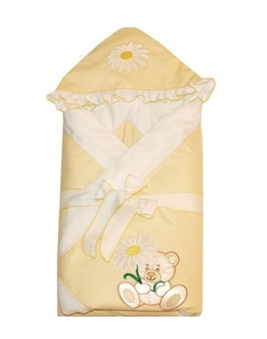 Конверт-одеяло для новорожденных на выписку Ромашка желтый