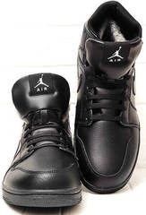 Мужские зимние ботинки кроссовки найк джордан Nike Air Jordan 1 Retro High Winter BV3802-945 All Black