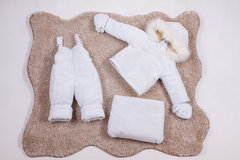 Зимний комбинезон тройка для новорожденных 0-2 года Look белый