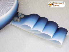 Стрічка репсова Градієнт біло-синій ширина 38 мм
