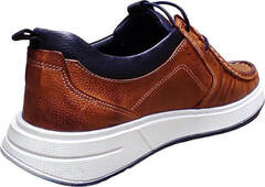 Модные туфли мокасины коричневые мужские Arsello 33-19 Brown White.