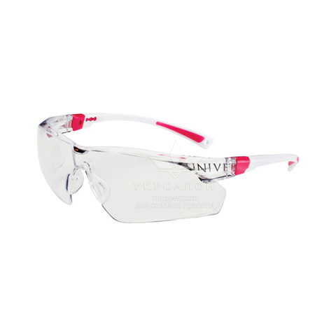 Очки защитные незапотевающие с покрытием от царапин бело-розовые, 506U Univet