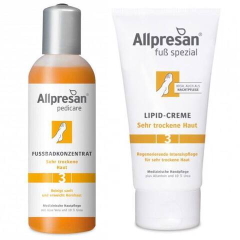 Подарочный набор Allpresan Foot Special №3 ванночка для ног концентрат и липидный крем для сухой кожи стоп
