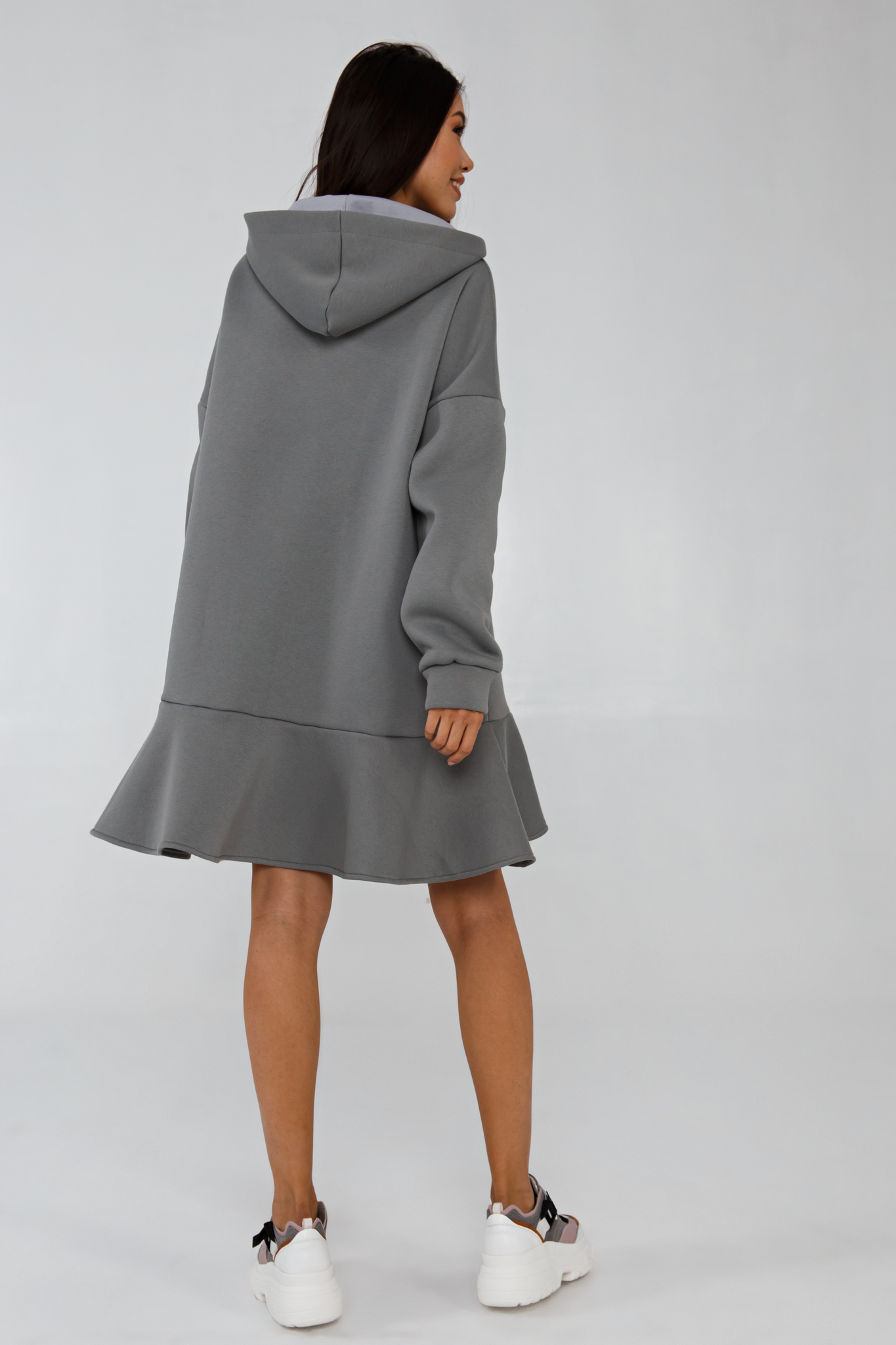 Платье-худи серое с начесом YOS от украинского бренда Your Own Style