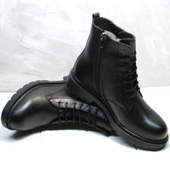 Кожаные ботинки женские демисезонные Misss Roy 252-01 Black Leather.