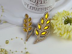 Вирубка Колосок з камінцями золотий