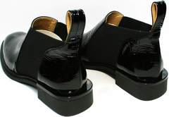 Туфли челси женские полуботинки без шнурков Ari Andano 721-2 Black Snake.
