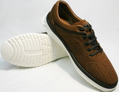 Летние спортивные туфли мужские Vitto Men Shoes 1830 Brown White