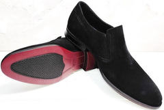 Деловые туфли мужские модные Ikoc 3410-7 Black Suede.