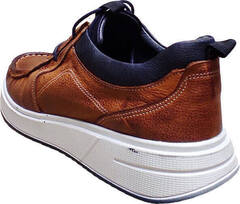 Кожаные мужские туфли мокасины коричневые Arsello 33-19 Brown White.