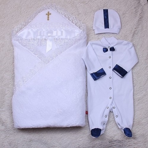 Набор для мальчика крестины Корсар Бантик (белый)