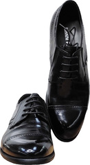 Мужские модельные туфли на шнуровке Rossini Roberto 2YR1158 Black Leather.