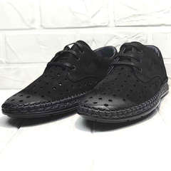 Мужские туфли мокасины стиль кэжуал Luciano Bellini 91754-S-315 All Black.